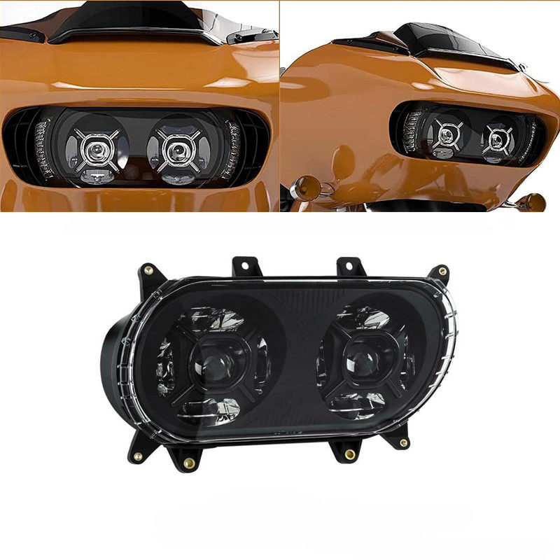 Motorcycle Halle double light road Glide Modification Accessories Front Headlamps LED Lamp assembly 14-21-Taobao