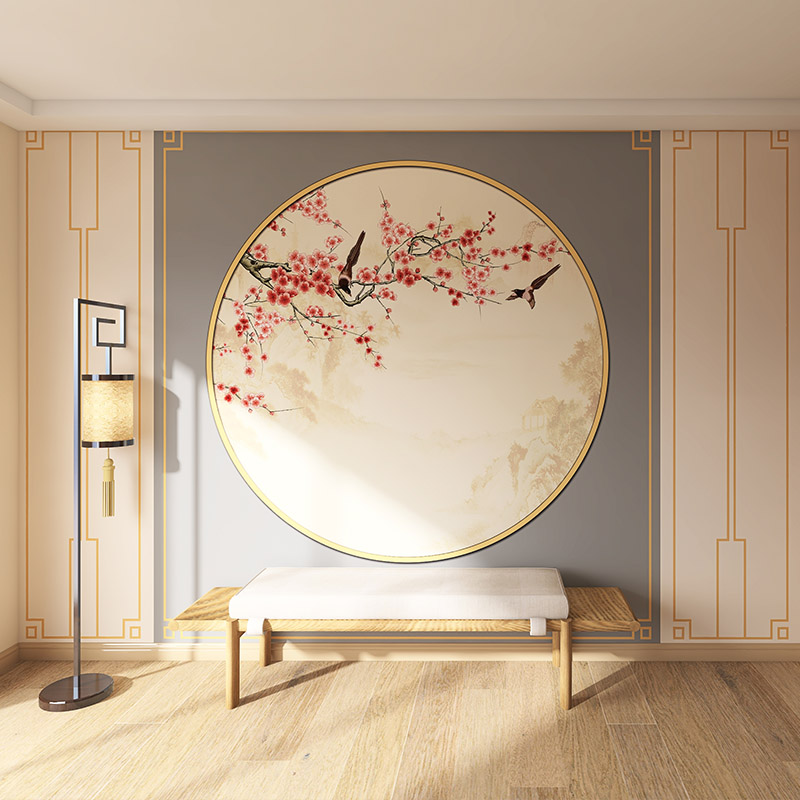 New Chinese bamboo fiber integrated wall panel sofa TV background film and TV wall tea room waterproof decoration bag compartment buckle plate