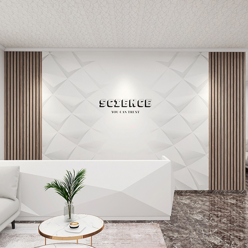 Customized Front Table Background Pallet Co., Ltd. Background Pallet Office Decorative Fiber Panel Grid Integrated Wall Board