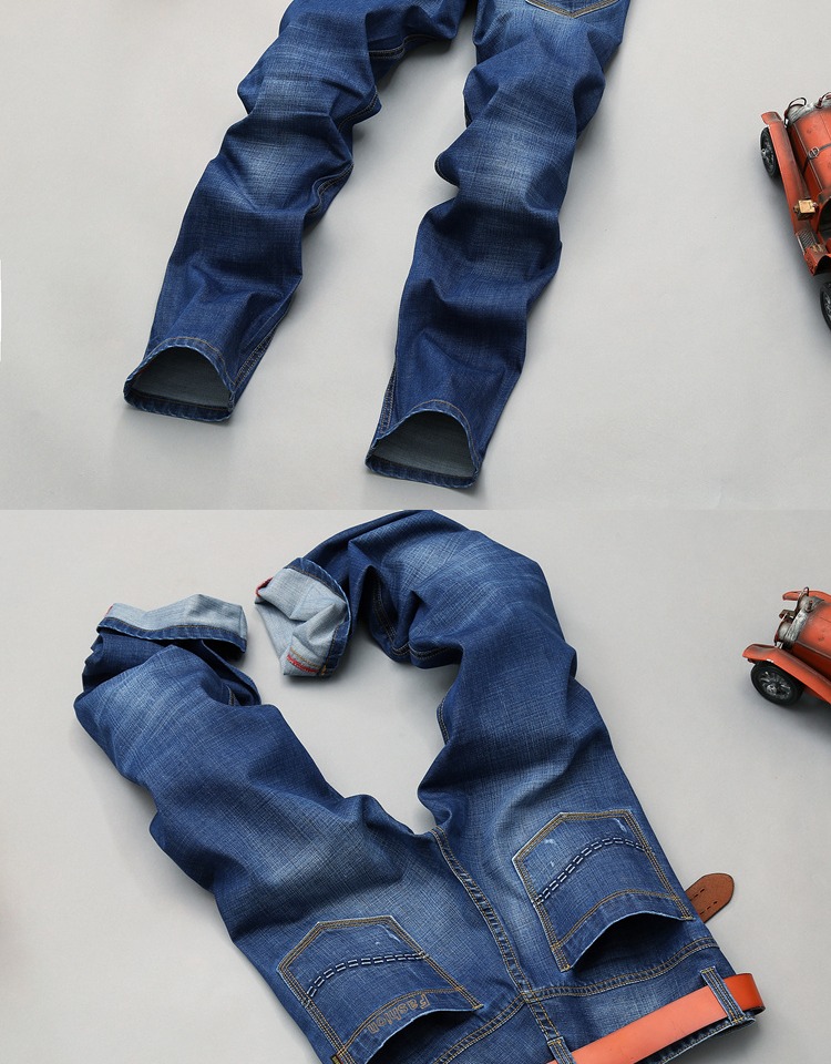 Lgnace Lee Spring Men Quần jean thẳng Slim Quần trẻ trung Cowboy Đầu mùa hè Casual Mặc nam - Quần jean quần jeans nam
