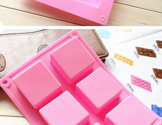Bánh nướng khuôn làm xà phòng làm bằng silicone khuôn 6 thậm chí vuông DIY xà phòng khuôn đơn lỗ 60 g Nóng khuôn bánh kẹp