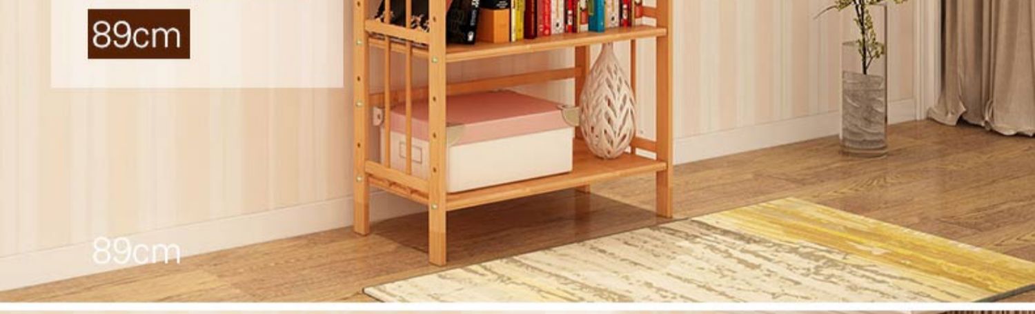 Giá sách đơn giản sàn bàn tre kệ sách trẻ em tủ sách gỗ rắn đơn giản hiện đại giá sách văn phòng - Kệ tủ sách