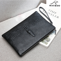 Handbag Men's Leather Handbag 2018 New Fashion Men's Envelope Bag Casual Handbag Crocodile Clip Bag