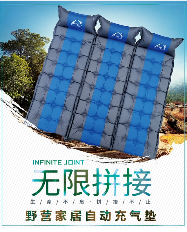 Ngoài trời duy nhất tự động đệm bơm hơi cắm trại dã ngoại nệm không khí nghỉ trưa lều ngủ pad dày sàn mat ẩm - Thảm chống ẩm / Mat / Gối