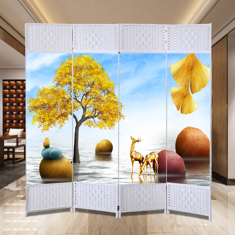 Chinese-style screen partition living room office foldable mobile simple modern entrance door bedroom blocking wall home