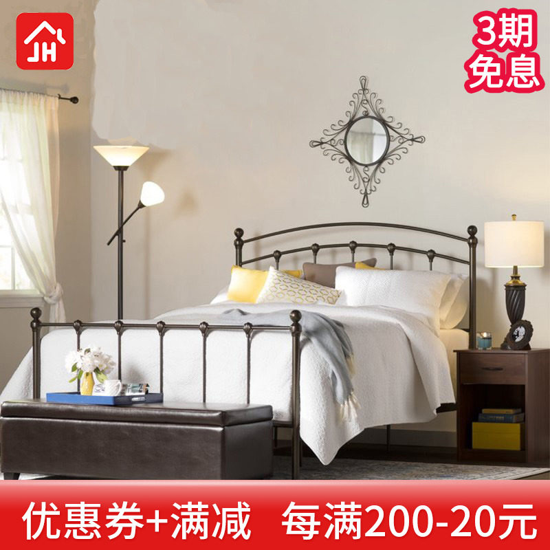 European-style modern minimalist princess iron bed iron frame steel frame double single adult children 1 2 1 5 1 8 meters