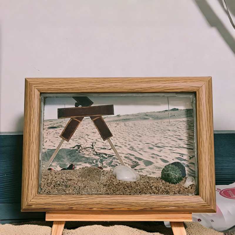 Photo Frame for Sand, Desert Travel Tree-Planting Commemorative DIY Creative Ornament, 6inch Photo Prints with Frame