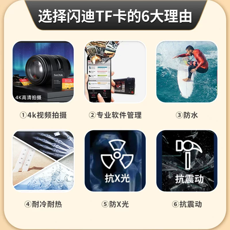 Карта памяти SanDisk TF 1т, карта памяти 2т, камера квадрокоптера DJI, экшн-камера action5pro, Shadowstone 360 карта памяти