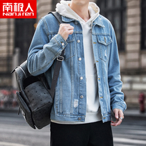 Antarctic people 2020 spring new mens Korean denim jacket trend couple ins jacket mens top