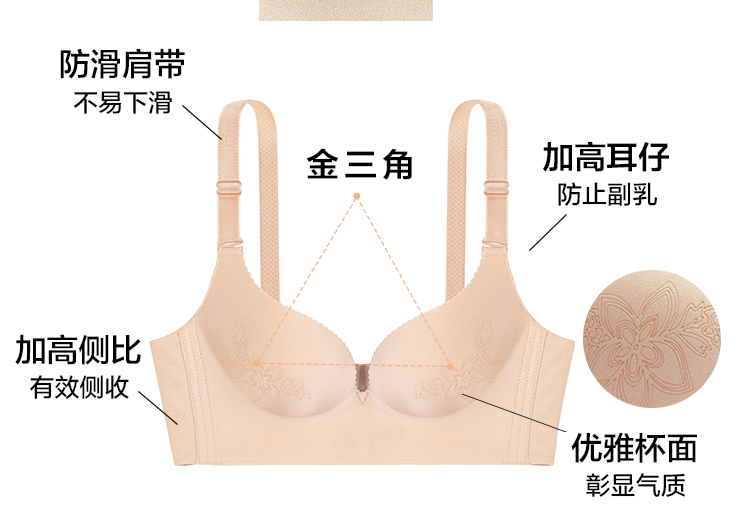 都市丽人官方旗舰店无钢圈内衣女无痕聚拢文胸深V收副乳2B6521商品详情图