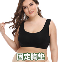 Not taking fixed chest cushion large size Fat mm large breasted bra No steel ring Big cups vest-style Mom lingerie