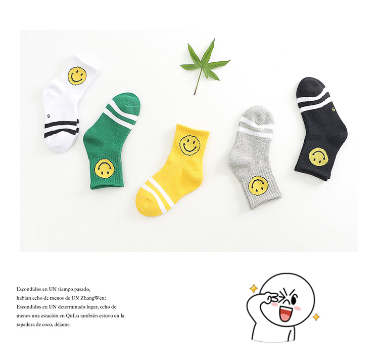 Vớ trẻ em mùa xuân và mùa thu vớ cotton ống dễ thương cho bé trai cười vớ vớ 3-5-7-9 tuổi tất dài cho bé sơ sinh