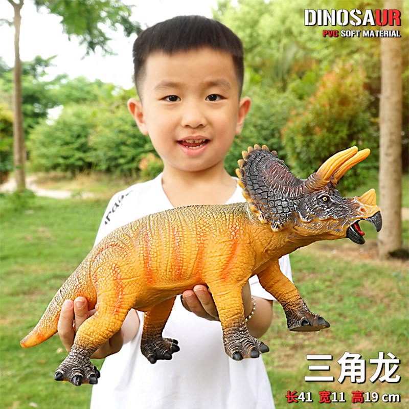 Triceratops super large soft rubber dinosaur toy Tyrannosaurus rex sound model simulation animal suit boy nail dragon