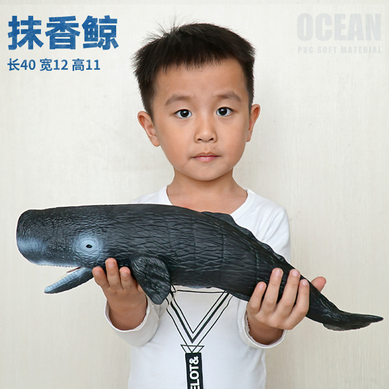 Soft Rubber Large Sperm Whale Toy, Realistic Whale Ocean Animal Model, Plastic Soft Rubber Stuffed Giant Sperm Whale