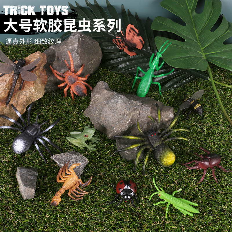 Children's large simulation animal insect model Unicorn spider grasshopper ladybug butterfly scorpion whole person toy