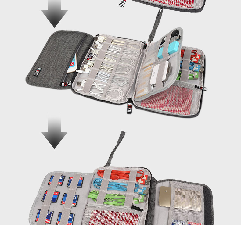 Túi lưu trữ cáp dữ liệu BUBM U đĩa U lá chắn Hộp lưu trữ thẻ SD phụ kiện kỹ thuật số sản phẩm điện tử gói điện thoại di động hoàn thiện gói nhỏ