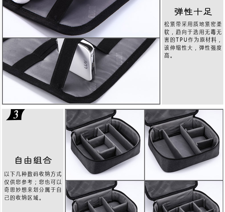 BUBM lưu trữ kỹ thuật số túi lưu trữ túi ống kính 12,9-inch màn hình phẳng đa chức năng túi lưu trữ du lịch cỡ lớn điện thoại di động sạc điện kho tàng máy tính xách tay thiết bị điện tử phụ kiện máy in UAV - Lưu trữ cho sản phẩm kỹ thuật số hộp đựng tai nghe iphone