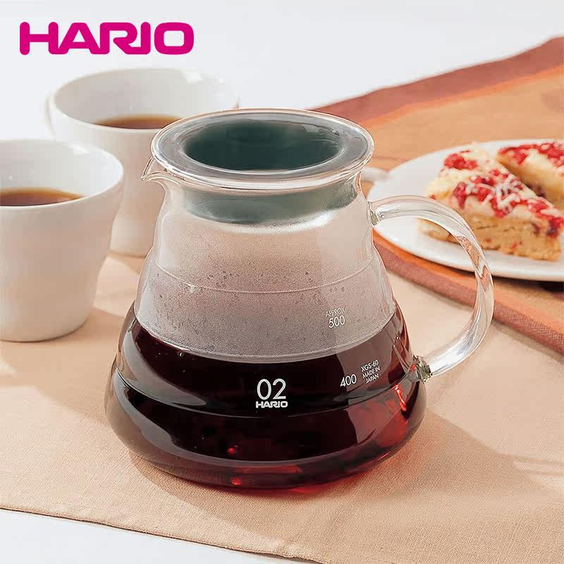 HARIO Japan imported heat-resistant glass hand punch pot set household sharing pot cloud pot drip filter type lower pot XGS