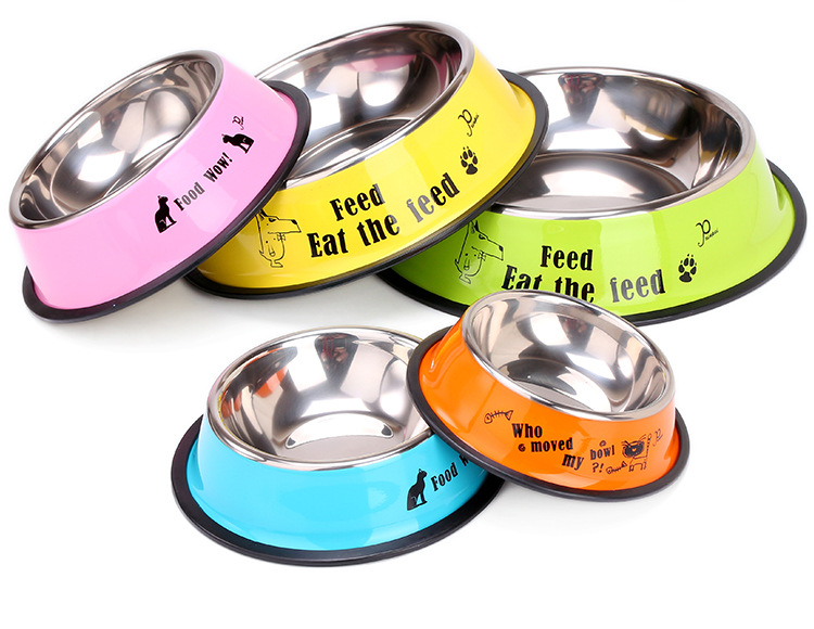 Dog Bowl Dog Bowl Stainless Steel Dog Food Bowl Pet Bowl Rice Bowl Cat Bowl Cat Bowl Cat Food Bowl Pet Supplies