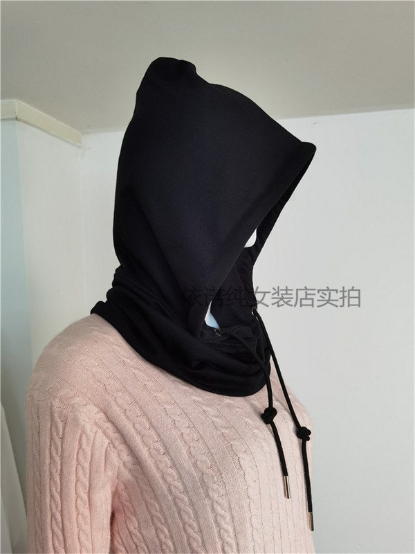Spring and Autumn New Korean Style Neck Warmer for Winter, Unisex Versatile Pure Cotton Fake Hoodie with Detachable Hood Decoration