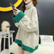 Autumn and winter turtleneck sweater women's Korean style loose outer wear 2021 new style lazy style all-match thick thick line coat