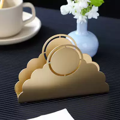 Classical style gold vertical brass tissue holder KTV cafe bar dining room hotel custom logo tissue holder