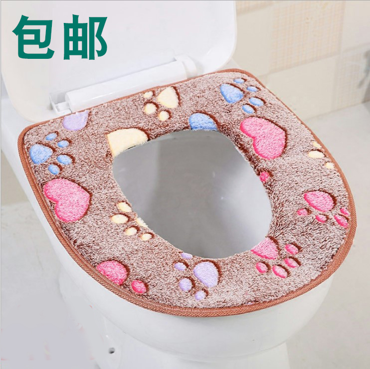 Toilet mat Household sticky button toilet cover thickened toilet cover Universal toilet paste cushion waterproof toilet pad