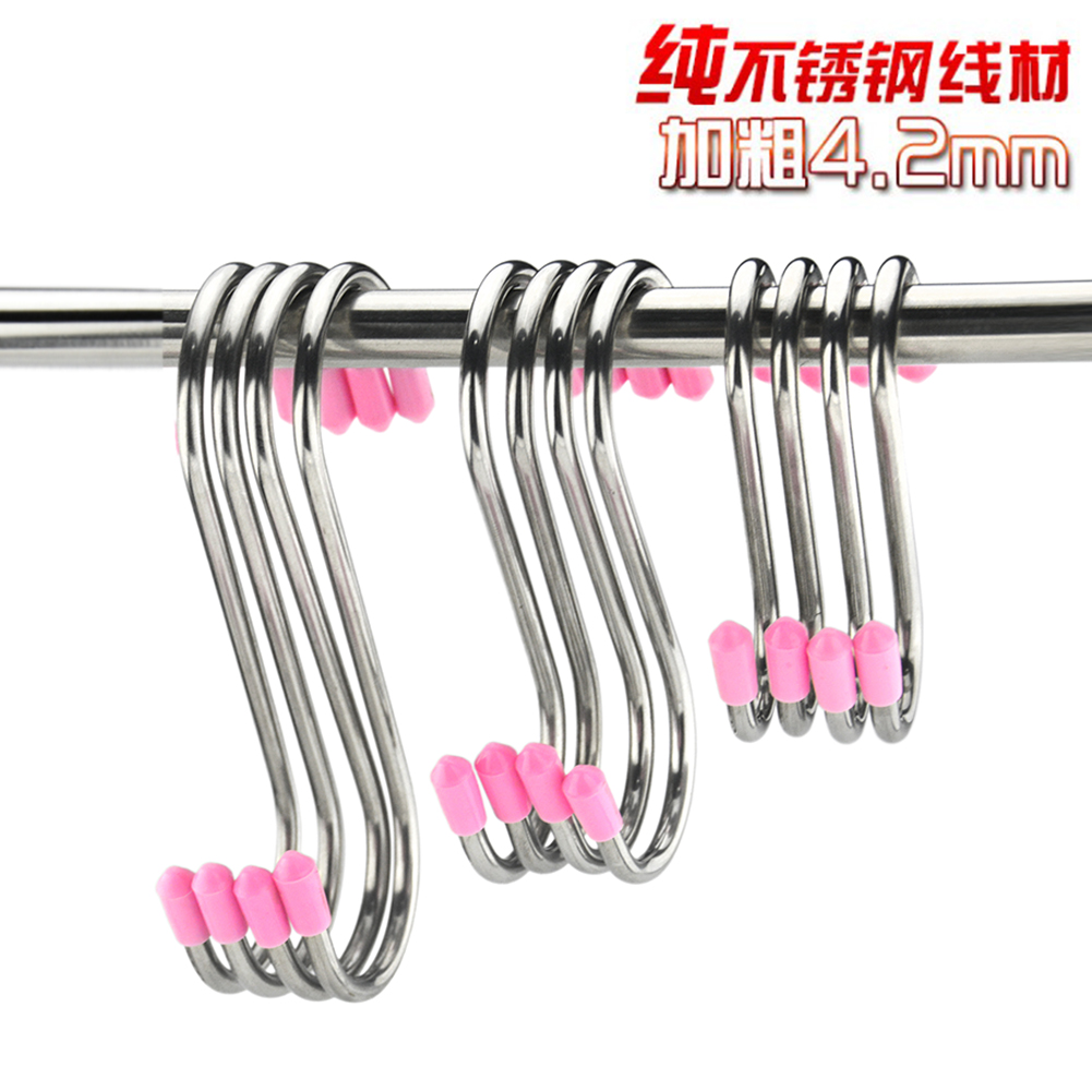 Stainless steel S hook Kitchen S-hook Drying school bag hook clothes S-shaped exhibition hook