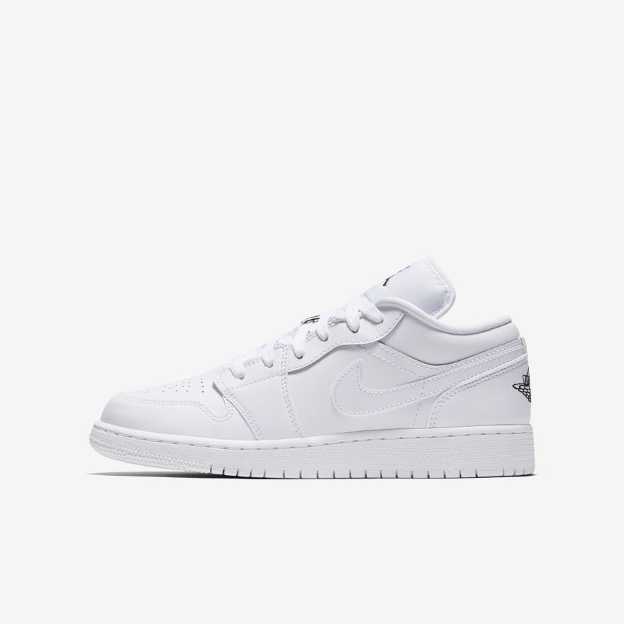 Air Jordan 1 Nữ thần thấp Nữ màu trắng tinh khiết AJ1 Giày thể thao hàng đầu thấp 553560-101 - Dép / giày thường giày tập thể dục