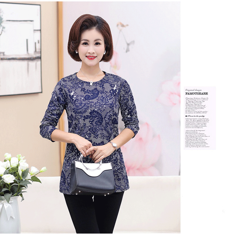 Áo mẹ mùa đông và áo len cashmere ấm áp cho phụ nữ trung niên mùa thu áo dài tay dài áo mới đồ ngủ trung niên