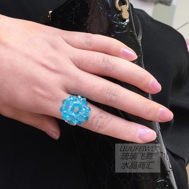 Tự làm pha lê đính cườm handmade ngôi sao lớn dệt vòng phụ kiện cá nhân phụ nữ nhẫn sinh nhật nhiều màu - Nhẫn nhẫn nam đẹp