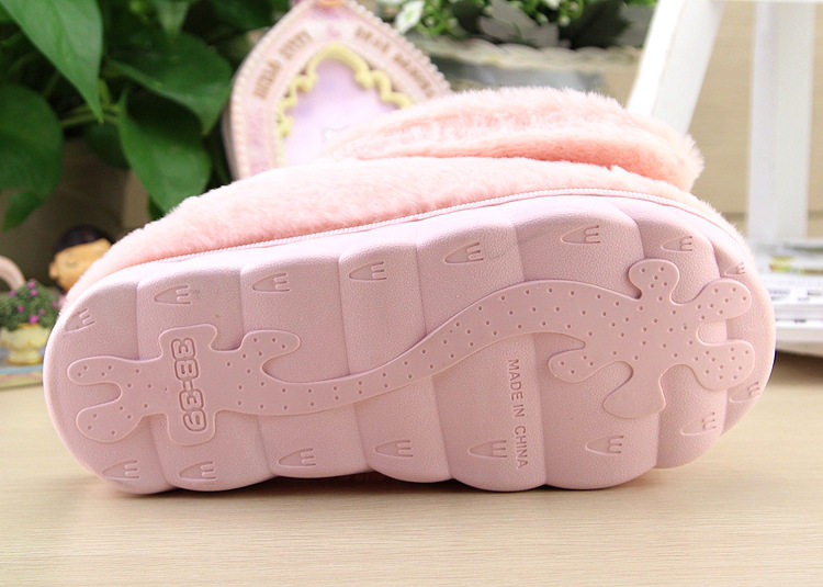 Pantoufles enfants en suède pour hiver - semelle caoutchouc - Ref 987255 Image 12