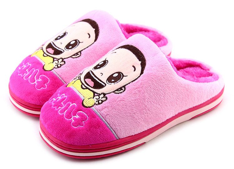 Pantoufles enfants en suède pour hiver - semelle caoutchouc - Ref 1006559 Image 24