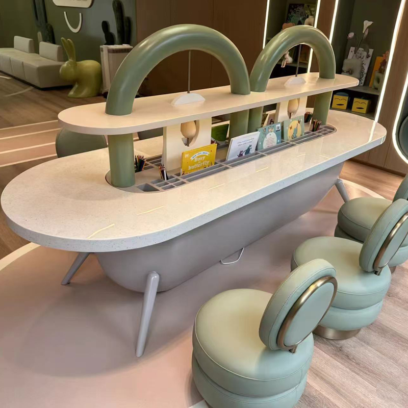 Early Education Center Training Institution Entertainment Area Kidsren's Table and Chair Rack Air Layer Sales Office Kidsren's Handmade Game Building Block Table