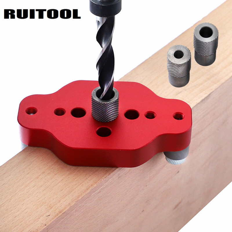 Woodworking straight hole punching locator aluminum alloy round wood tenon DIY drilling hole puncher round plate woodworking tools