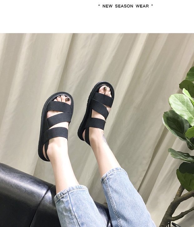 Mùa hè 2018 mới dép nữ sinh viên Hàn Quốc phiên bản hoang dã kiểu chic chic sang trọng kiểu Hong Kong giày vento nữ