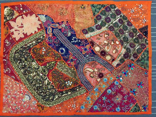 Tapestry bảng cờ khăn trải bàn Ấn Độ Thái phong cách nepal handmade đính cườm - Tapestry 	thảm treo tường 3d