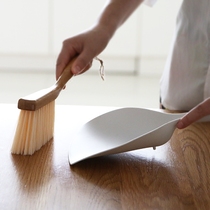 Bamboo handle brush PET dustpan set desktop small broom bucket bucket portable set