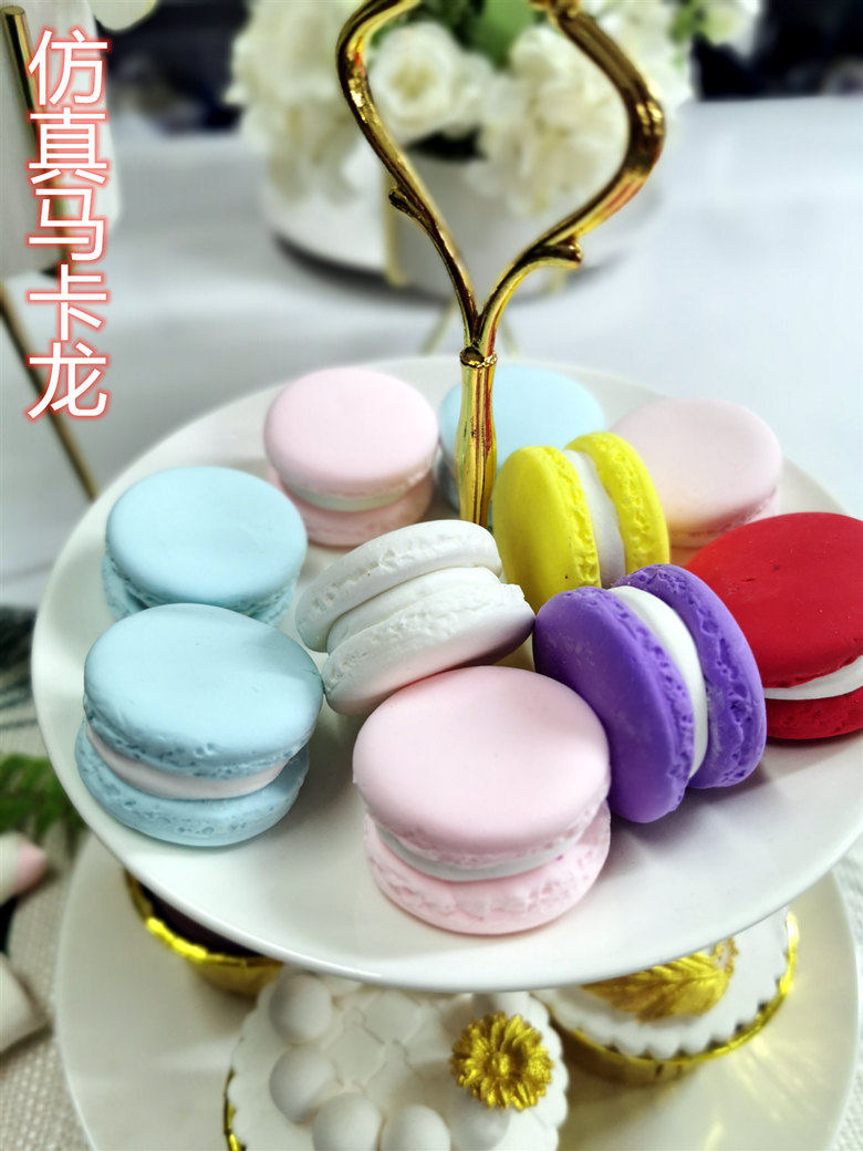 2021HOT simulation macaron model shooting props wedding sweets cake decoration pendulum decoration early to teach light clay