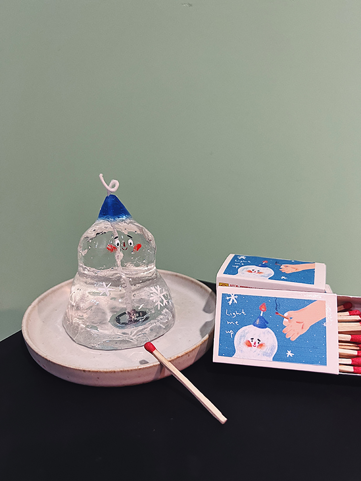 (Baa baa ball) handmade transparent duangduang little snowman candle