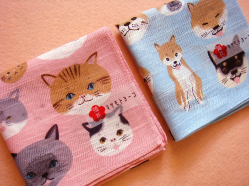 Japanese made imported Yamamoto Shops Handpaijin Dogs Kittens Puppies Small Scarves children All cotton handkerchief Pasha New