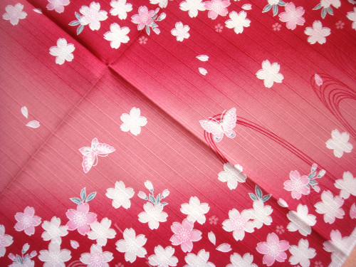 Japanese New Pint Butterfly lovers Cherry Blossom Thickened Lady Full Cotton Handkeratine 5 senses small wind Lü coated big handkera