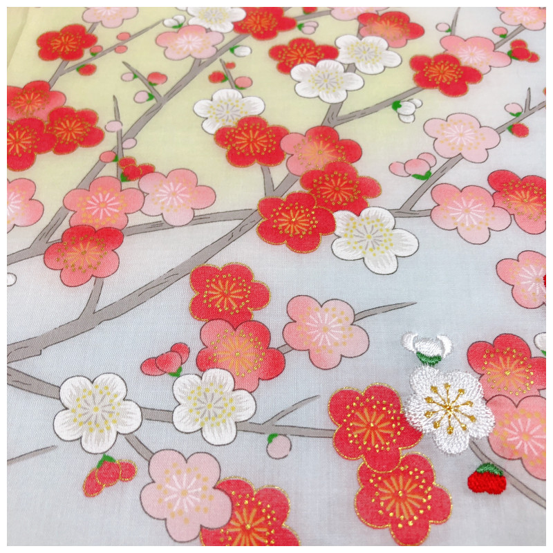 45cm Japanese imported Japanese embroidery handkerchief Ms. Ma. Mei - Ha - Handicrafts All - Cotton Embroidery Transparent Handkerchief New Product