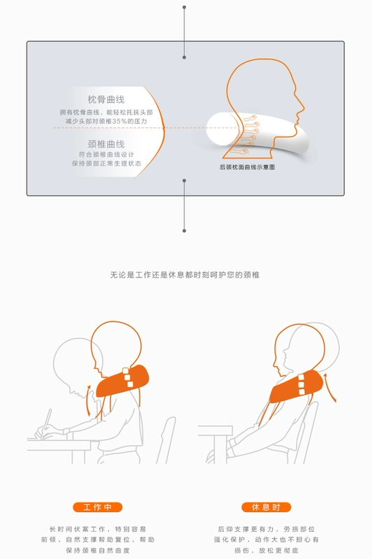 Cartoon u-rửa nghỉ gối cổ tử cung cổ gối chiếc máy bay du lịch cổ gối trưa u nhỏ hình chữ U gối xe - Gối gối