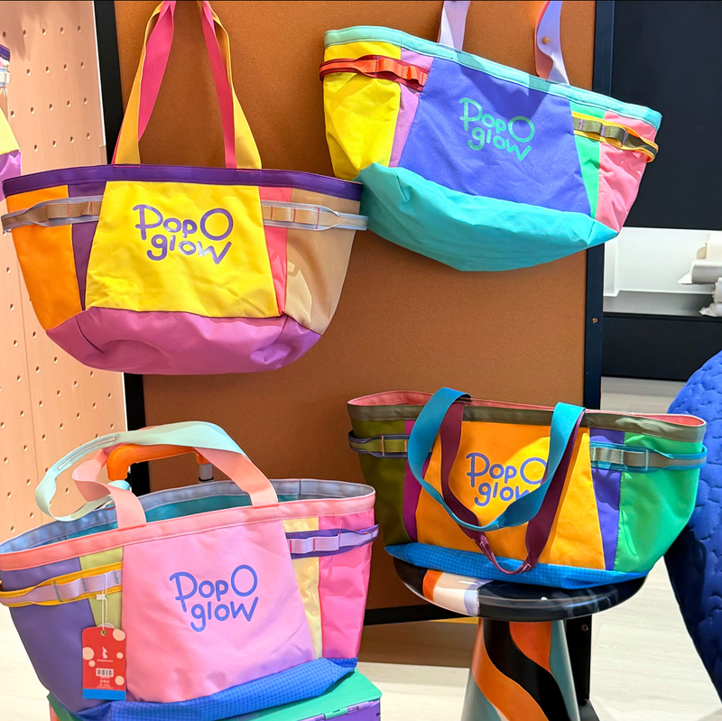 Large Capacity Popoglow Colorful Large Tote 30L Single Shoulder Strap Zipper Handbag Alpaca Dopamine Tote Bag
