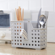 Chopsticks Lou shelf Household plastic wall-mounted kitchen chopsticks tube spoon storage box Creative drain chopsticks cage