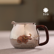 Li Xiaosilver pot pure silver 9999 fair cup pure handmade kull justice cup gold and silver bronze wrongly fair cup