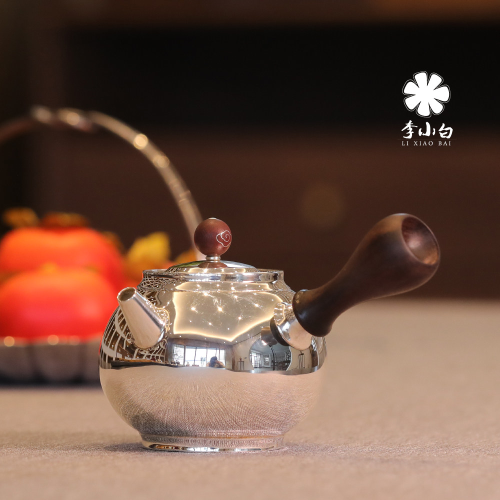 Li Xiaobai silver pot sterling silver 9999 tea silver pot sterling silver tea pot pure handmade silver pot boiling mercury pot