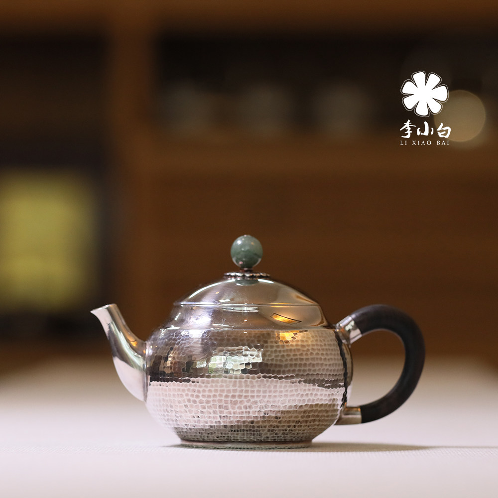 Li Xiaobai Silver pot Sterling silver 9999 tea silver pot Sterling silver tea pot Tea silver pot Boiling water silver pot