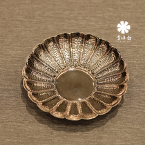 Li Xiaobai Pure Silver 9999 Tea Duct Accessories Pure Silver Cup Topure Handmade Cup Tochu Petal Hammer Point Cup Holder